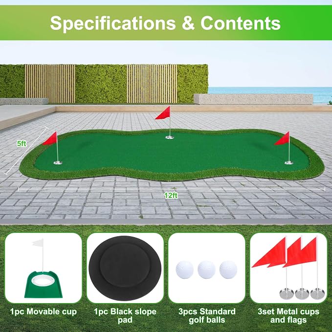 Golf Putting Green, Large Golf Putting Mat - Image 6