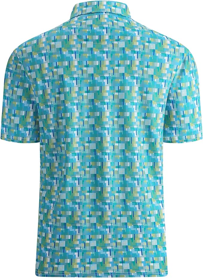 Esabel.C Golf Shirts for Men Dry Fit Performance Short Sleeve Print Moisture - Image 2
