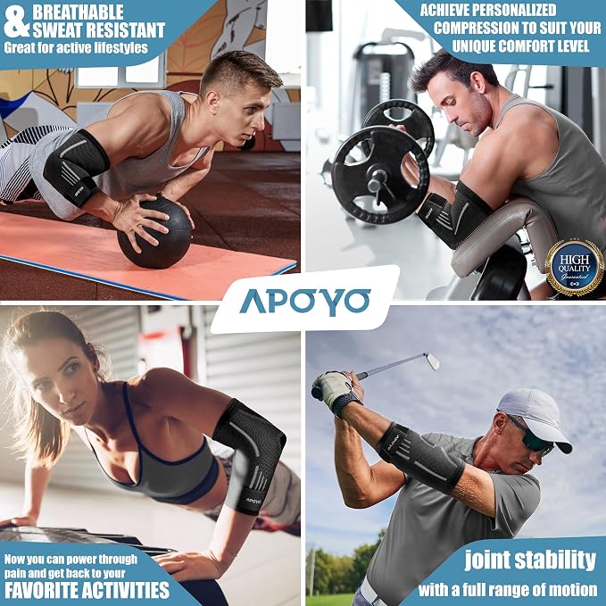 APOYO Elbow Brace for Tendonitis and Tennis Elbow, Compression Sleeve for - Image 2