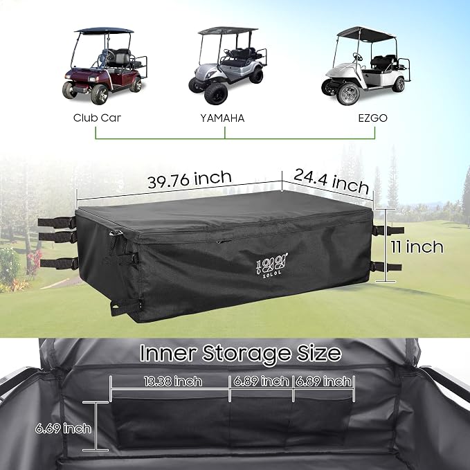 10L0L 4-Passenger Golf Cart Storage Bag, 800D PVC Dustproof Rear Bench Bag - Image 5