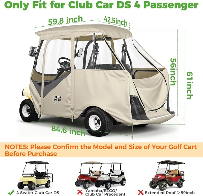 10L0L 4 Passenger Golf Cart Enclosure - Image 8