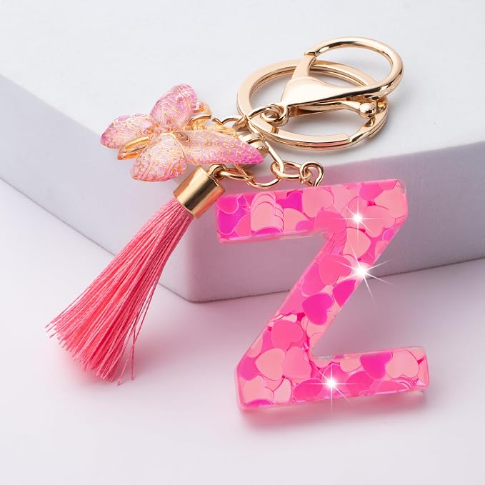 Suweibuke Colourful Cute Initial Letter Keychains - Image 2
