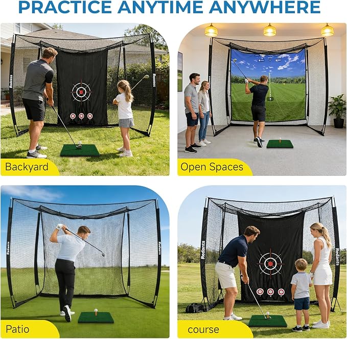 10x8 ft Golf Practice Hitting Net Cage Enclosure - Image 7