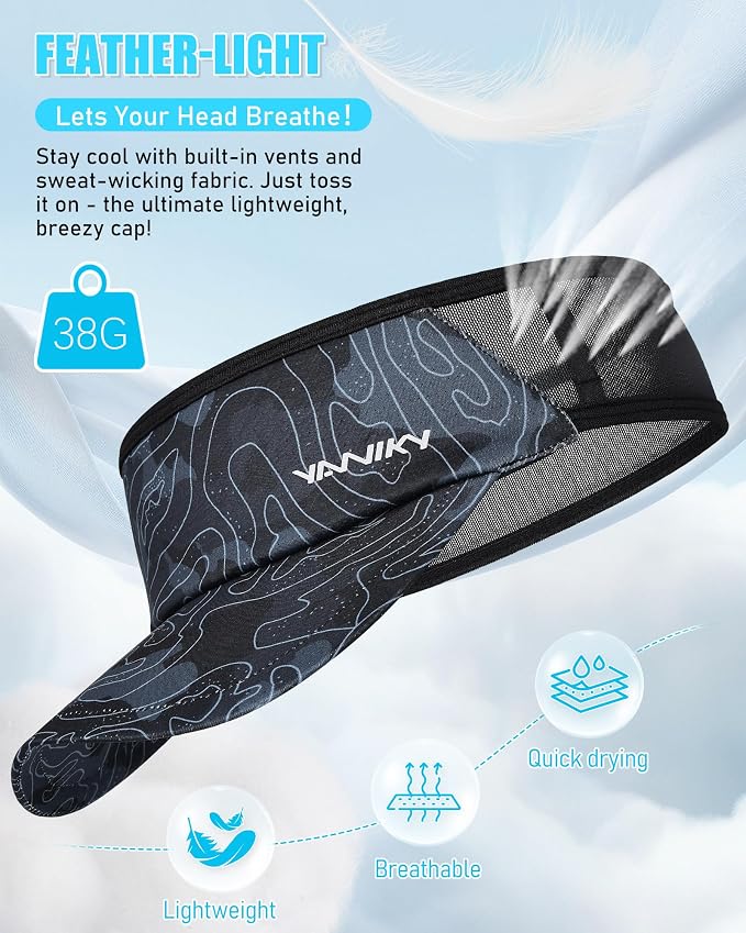 Sports Sun Visor Hats for Women Men Lightweight Breathable Cooling Stretchy - Image 5