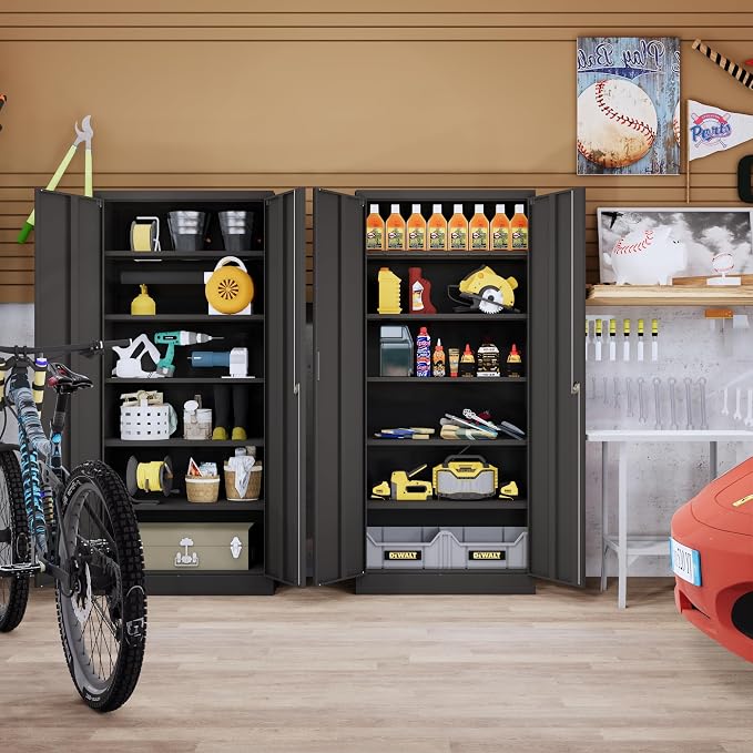 CJF Metal Storage Cabinet, Pantry-Black - Image 5