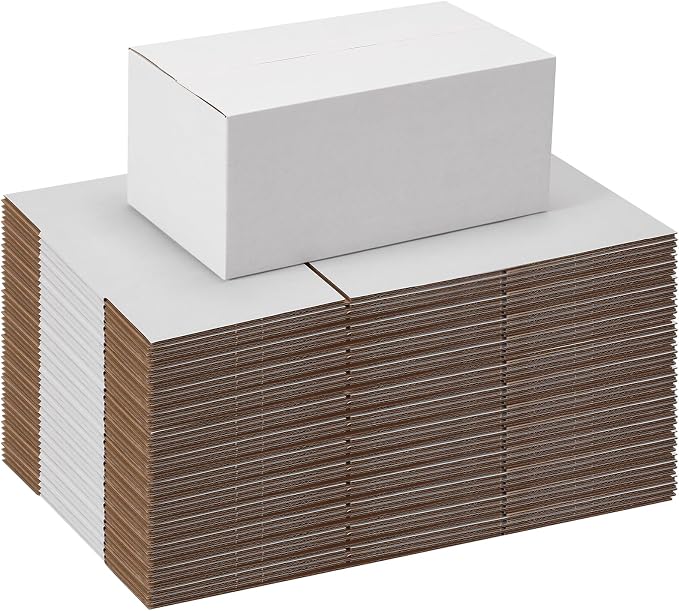 9x5x4 White Shipping Boxes Set of 40, Kraft Corrugated Cardboard Small Business - Image 8
