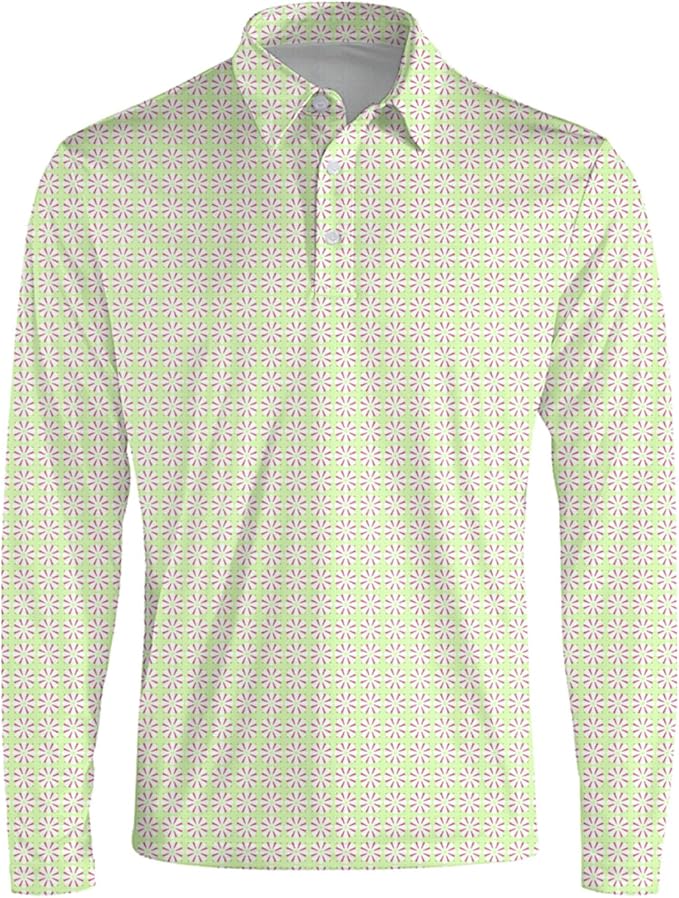 Men's Long Sleeve Golf Shirt Quick Dry 3 Button Work Fishing Outdoor Casual - Image 3