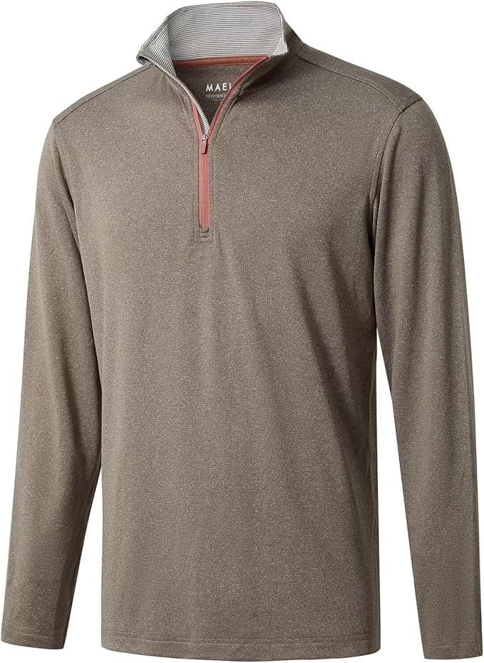 M MAELREG Quarter Zip Golf Pullover Men Dry Fit Long Sleeve Performance Wicking by MAELREG