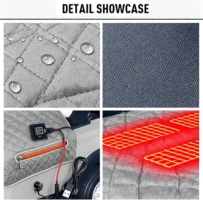 Heated Golf cart seat Cover, 3 Heating Levels and 4 Heating Zones, All-Weather - Image 8