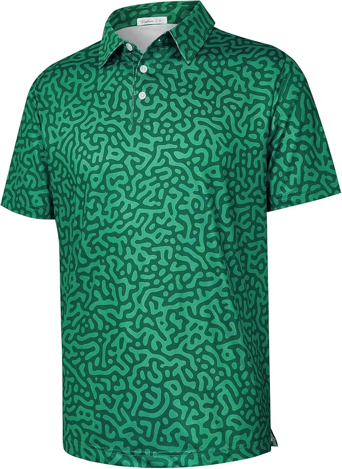 zeetoo Men's Polo Shirts Hawaiian Golf Polos Shirts Short Sleeve Performance by zeetoo
