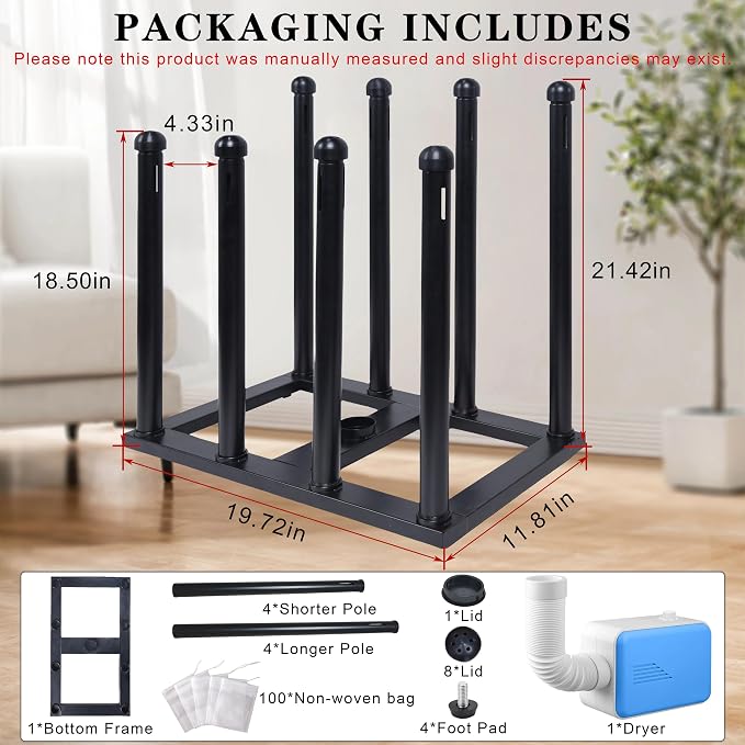 Boot Rack Organizer Tall Boots Boot Storage Free Standing Shoe Racks Black Metal - Image 2