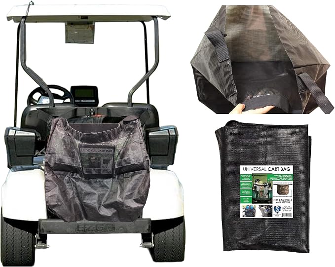 Club Clean Universal Cart Bag – Golf Cart Grocery Bag & Storage Carrier – Fits by ClubClean