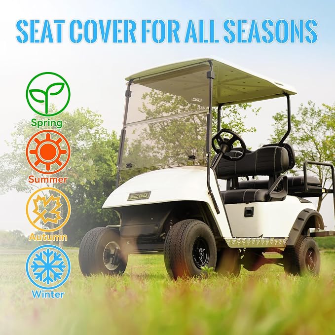 Golf Cart Seat Covers fits Club Car Precedent/DS/EZGO RXV/TXT/Yamaha Front Rear - Image 3