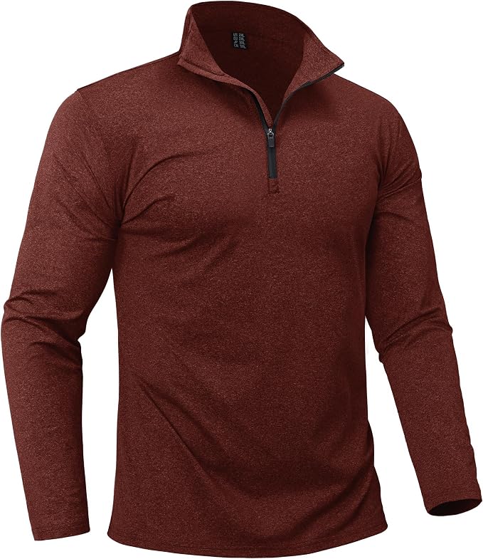 Boladeci Men's Quarter Zip Pullover Premium Fleece Lined Heather Long Sleeve by Boladeci