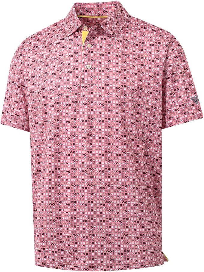 M MAELREG Mens Golf Shirt Short Sleeve Dry Fit Print Moisture Wicking by MAELREG