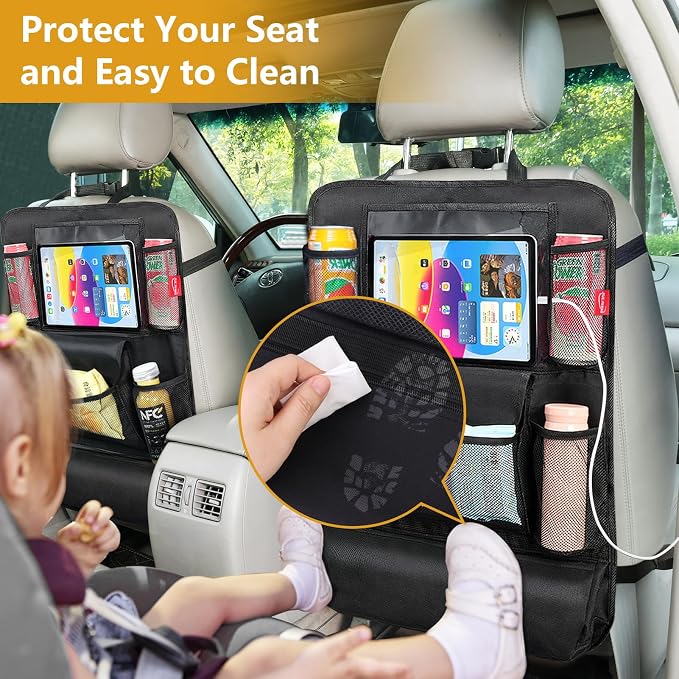 Car Seat Organizer with 13 in Tablet Holder, Waterproof Back Seat Protector - Image 5