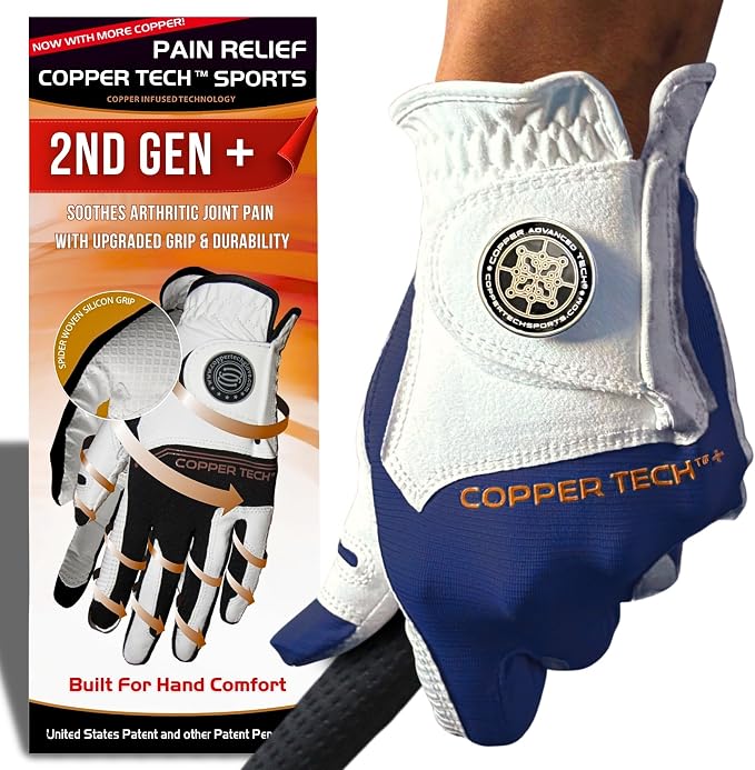 Copper Tech Golf Gloves Men Right Handed Golfer or Left Handed Golfer | Copper by CopperTechSports