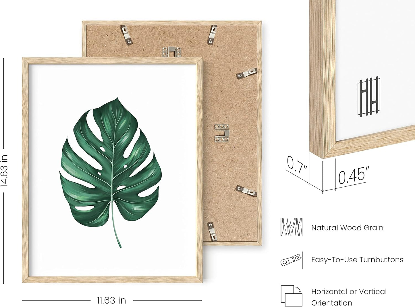 HAUS AND HUES Framed Botanical Wall Art – Plant Wall Decor, Tropical Wall Art, Leaf Wall Art, Green Leaves Pictures, Plant Pictures Wall Art, Leaves Print, Sage Green Wall Art, (11x14, Beige Framed)