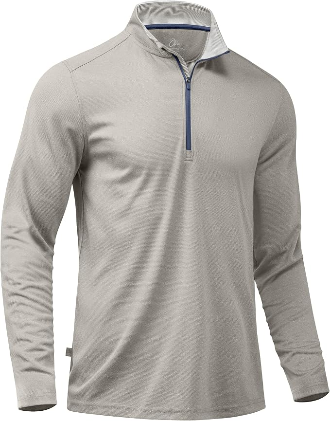 Obla Golf Quarter Zip Pullover for Men Mock Neck Sweatshirt Lightweight Sun by OBLA