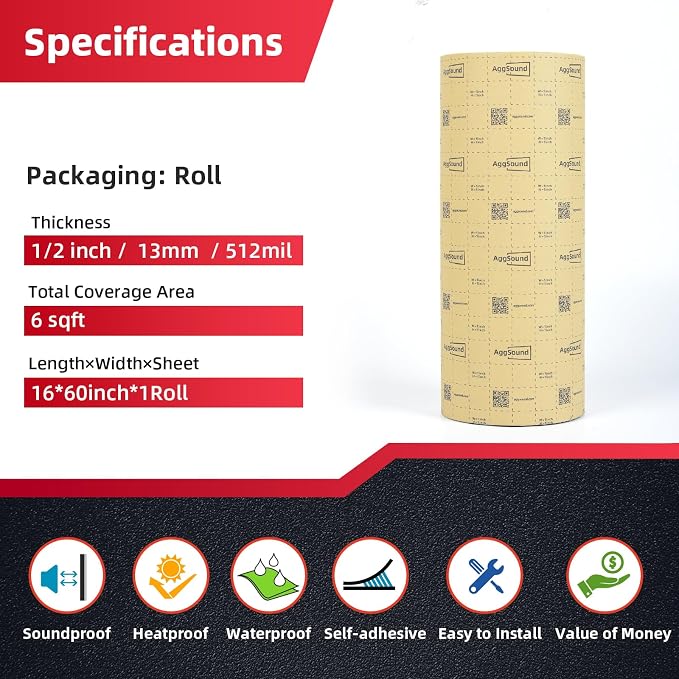 Sound Deadening Mat 1/2inch 6.54sqft - Image 2
