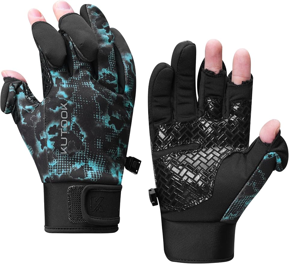 KUTOOK Winter Fishing Gloves for Men& Women Waterproof Glove Cold Weather by Kutook