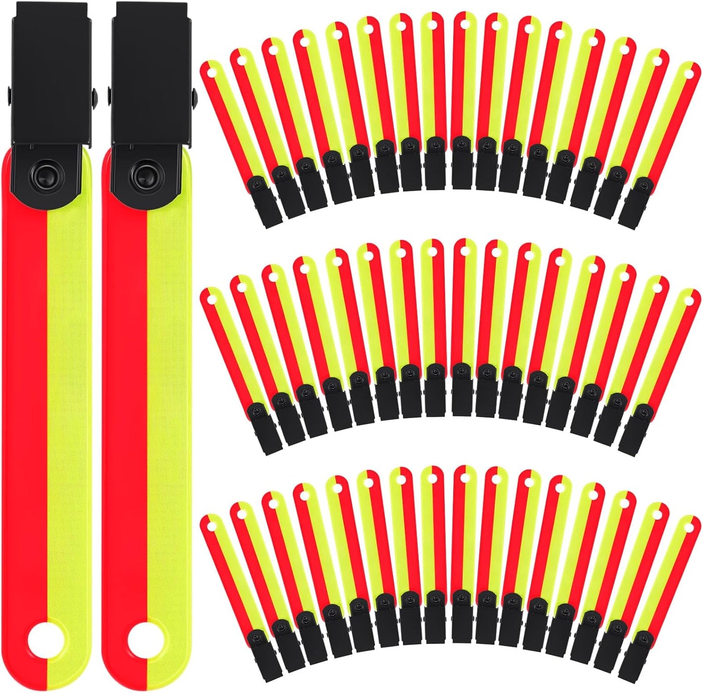 24/48/72/96/120 Pcs Trail Markers for Hunting Reflective Trail Markers High Visibility Glow Tree Reflector Tags with Clip for Tree Stand Hunting Hiking Camping