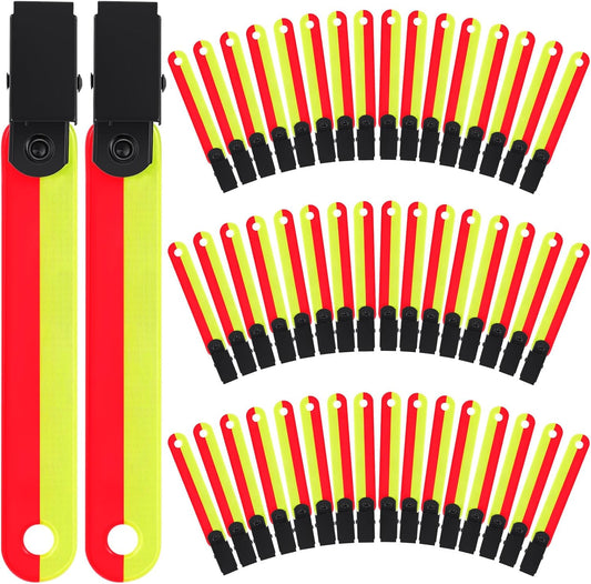 24/48/72/96/120 Pcs Trail Markers for Hunting Reflective Trail Markers High Visibility Glow Tree Reflector Tags with Clip for Tree Stand Hunting Hiking Camping