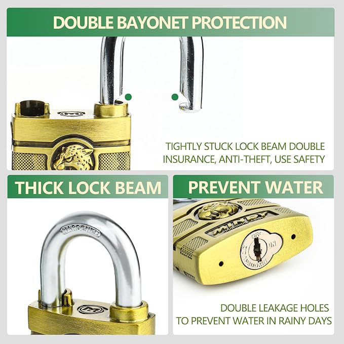 50mm Heavy Duty Waterproof Keyed Padlock - Image 4
