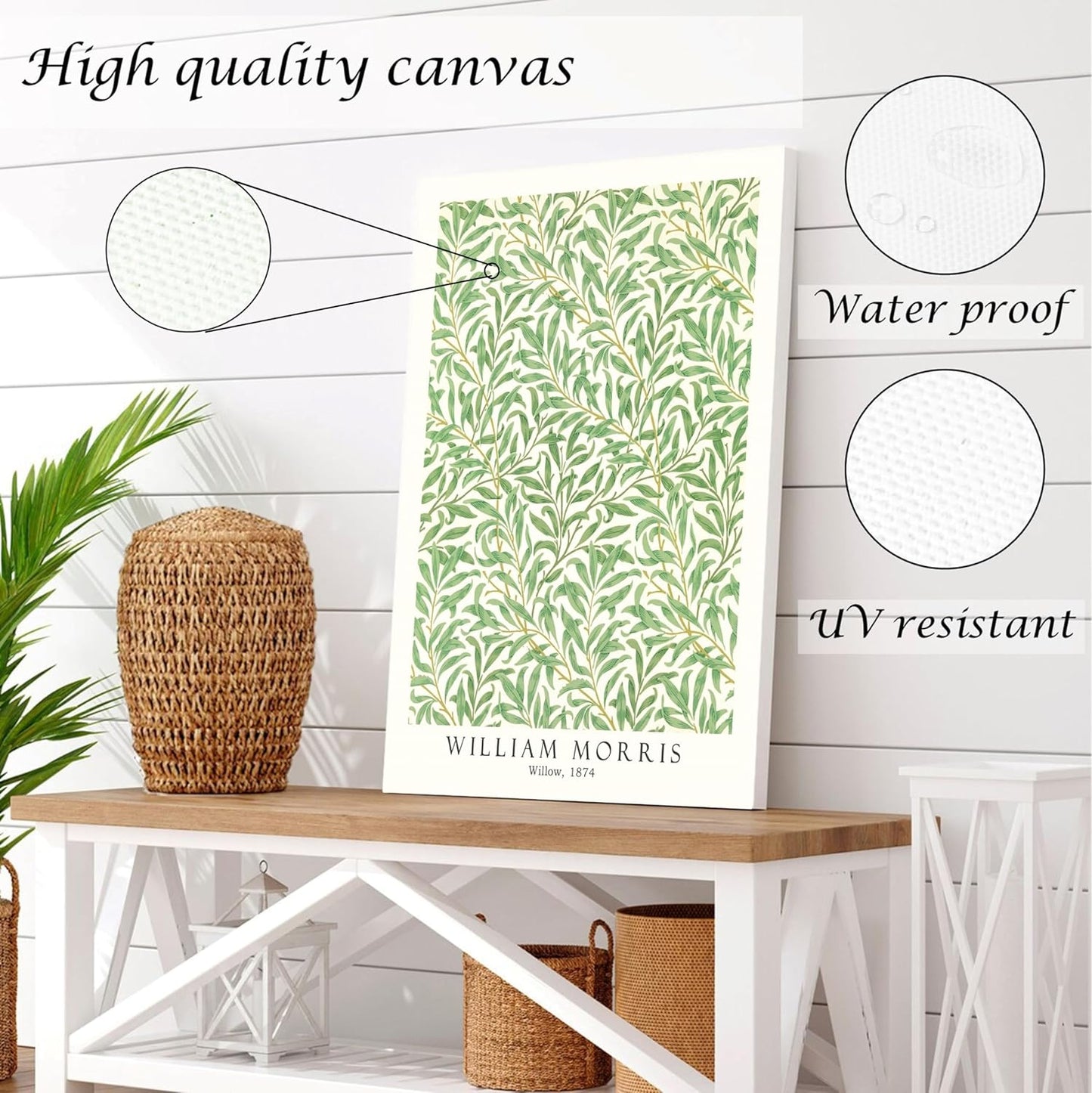 Induslyfe Large Framed Grass Wall Art Canvas Decor Set of 3, Matisse Wall Art Framed Prints Posters Mid Century Modern Art, Aesthetic Floral Botanical wall art for bedroom, living room, bathroom 18x24