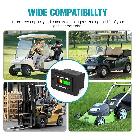 12V 24V 36V 48V 60V 72V Battery Monitor Meter, Waterproof LED Battery Capacity - Image 6
