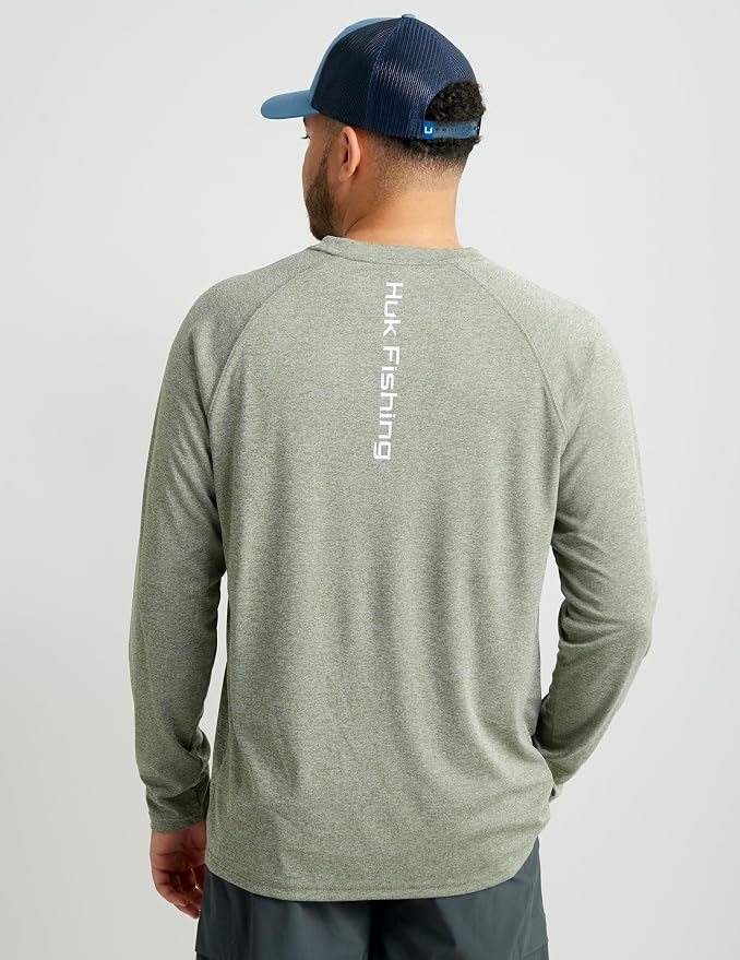 HUK Mens Pursuit Heather Long Sleeve Shirt, Fishing Shirt - Image 2