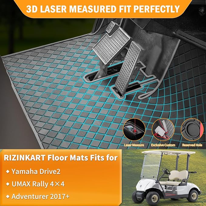 Golf Cart Floor Mat for Yamaha, Customize Non-Slip Full Coverage Liner Matt - Image 3
