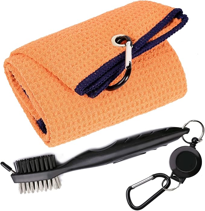 Golf Towels, Microfiber Waffle Pattern Tri-fold Golf Towel by Aebor