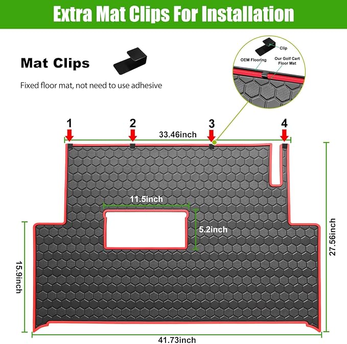 Club Car Precedent Golf Cart Full Coverage Floor Liner Mat, Fits Club Car - Image 5