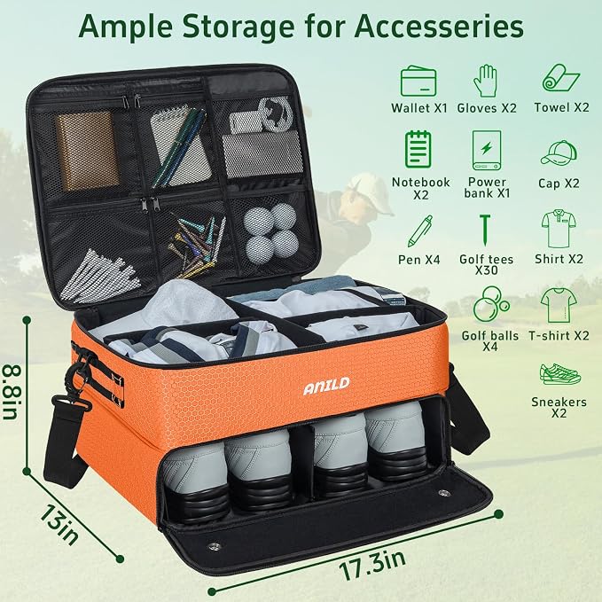 ANILD Golf Trunk Organizer, 2 Layer Golf Storage Case - Image 7