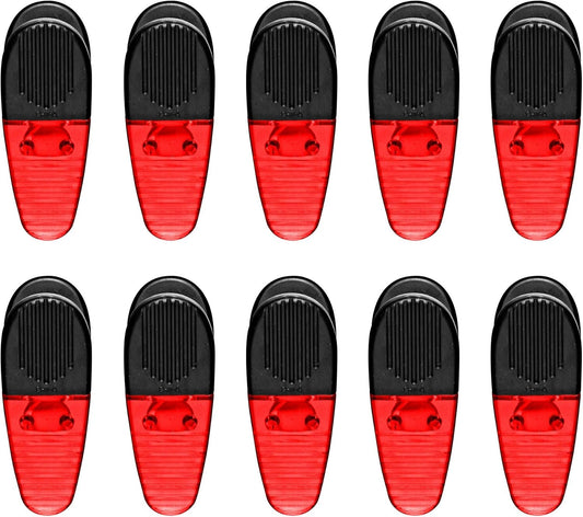 10 Magnetic Memo Holders Set - Large Clip, Plastic - TRed