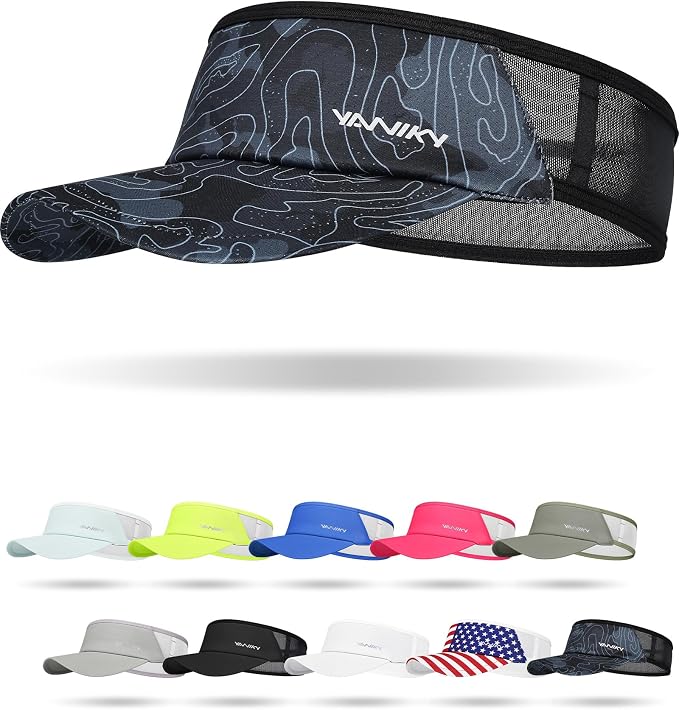 Sports Sun Visor Hats for Women Men Lightweight Breathable Cooling Stretchy by Unknown