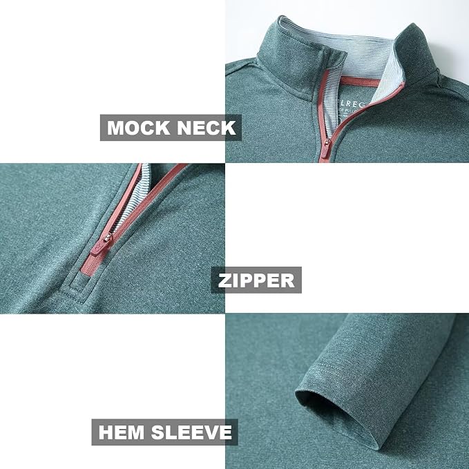 M MAELREG Quarter Zip Golf Pullover Men Dry Fit Long Sleeve Performance Wicking - Image 4