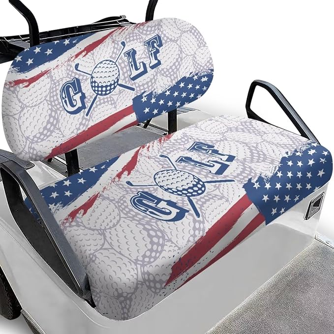 Fashion Print Golf Cart Seat Covers 2 Passenger Golf Cart Backrest Cover Golf by Knextrepoy