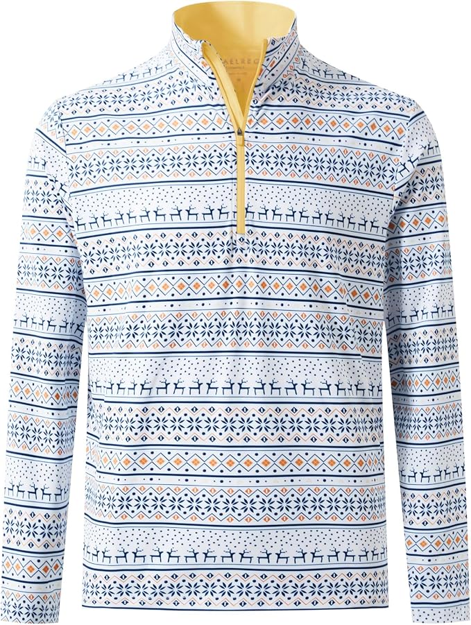 M MAELREG Quarter Zip Golf Pullover Men Dry Fit Long Sleeve Performance Wicking by MAELREG