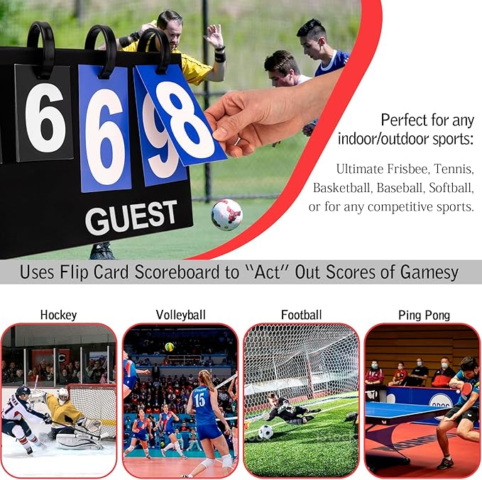 Flip Scoreboard Tabletop Score Flipper, Football Portable Scoreboard, Flip - Image 4