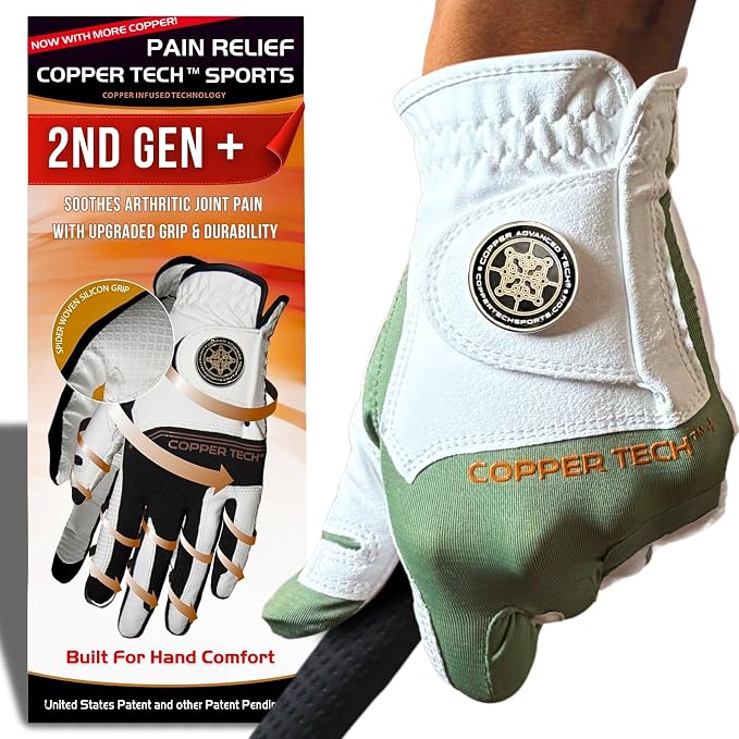 Copper Tech Golf Gloves Men Right Handed Golfer or Left Handed Golfer | Copper by CopperTechSports