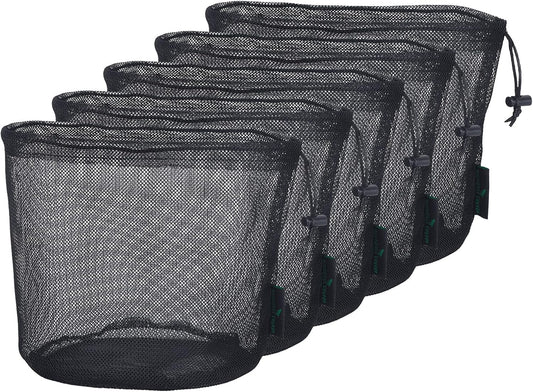 5pcs Nylon Mesh Bag Travel Stuff Sack Sports Equipment Bag BVP04