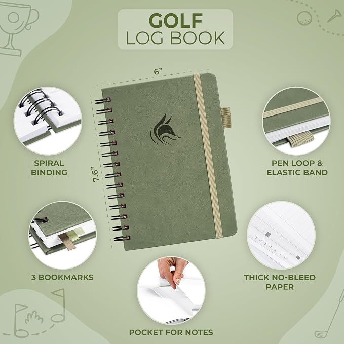 Clever Fox Golf Log Book – Small Training & Scorecard Journal – Pocket Notebook - Image 2