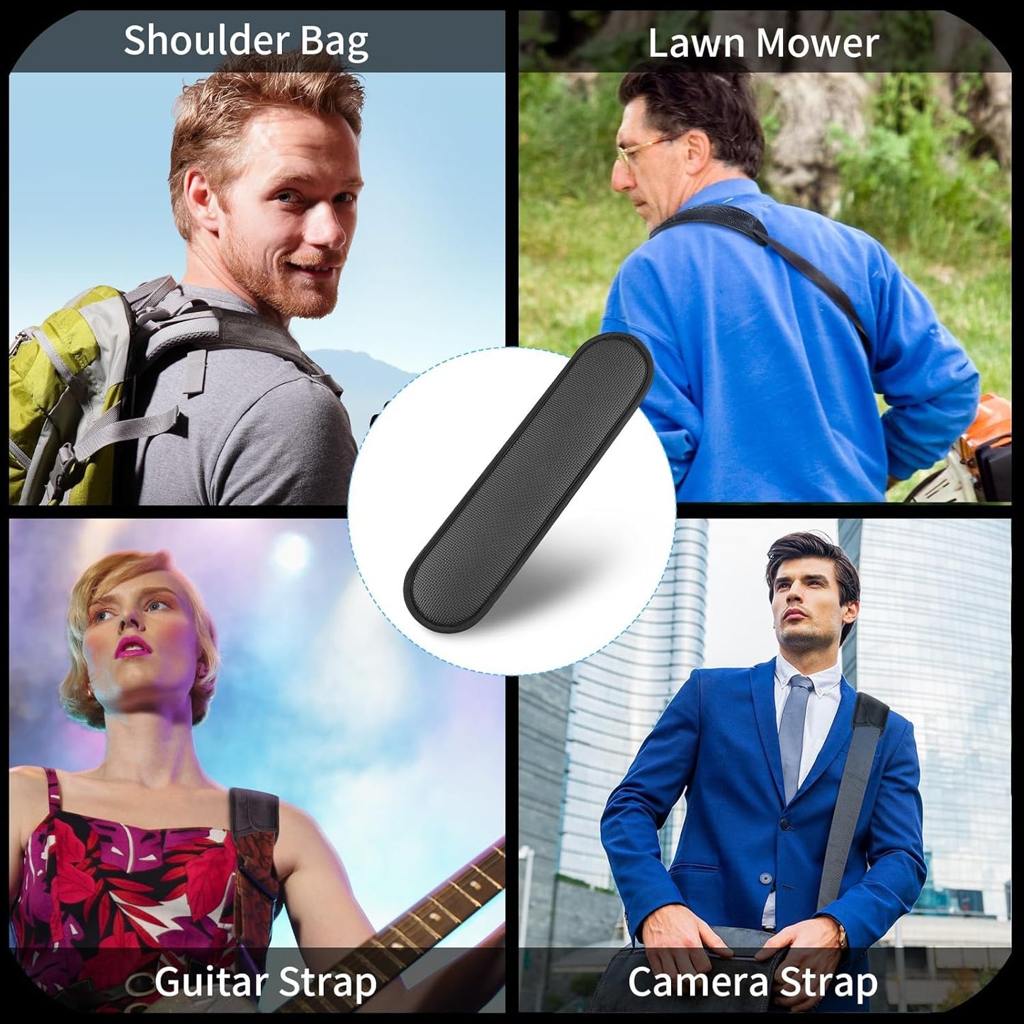 2 Pack Non-Slip Shoulder Strap Pad, Waterproof Air Cushion Shoulder Relief Pad, for Shoulder Bags, Guitar Strap, Detachable Shoulder Strap Pad Pads Help Relieve Shoulder Pain(Neoprene)