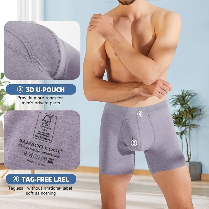BAMBOO COOL Men's Ultra ComfortSoft Underwear, Moisture Wicking & Breathable No - Image 4