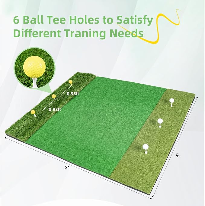 Golf Hitting Mat Indoor Outdoor, 5 * 4ft Thickened Golf Practice Mat - Image 3