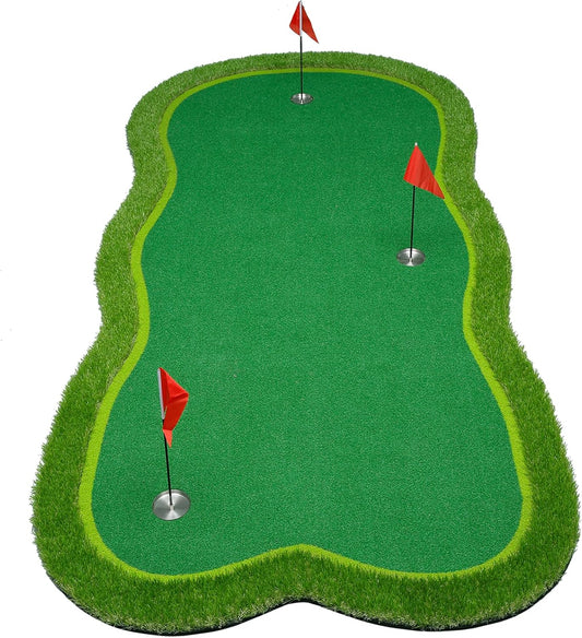 Golf Putting Green/Mat-Golf Training Mat- Professional Golf Practice Mat- Green Long Challenging Putter for Indoor/Outdoor