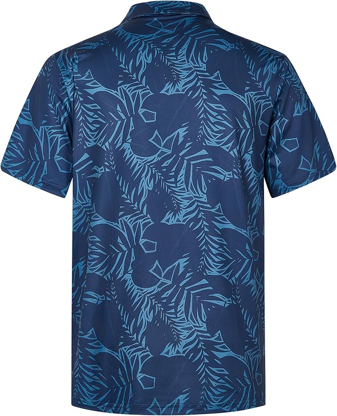 zeetoo Men's Polo Shirts Hawaiian Golf Polos Shirts Short Sleeve Performance - Image 2