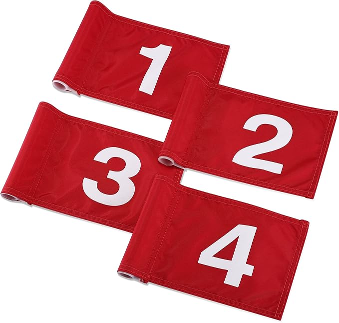 TOBWOLF 4PCS 15x22cm / 5.9x8.7in Golf Flags by TOBWOLF